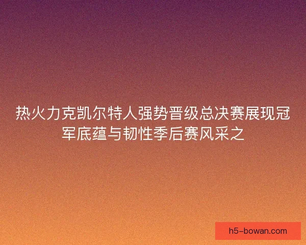 热火力克凯尔特人强势晋级总决赛展现冠军底蕴与韧性季后赛风采之