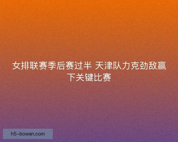 女排联赛季后赛过半 天津队力克劲敌赢下关键比赛